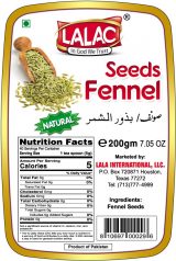 LALAC Fennel seeds (Natural) 200 grams (7.06 oz)